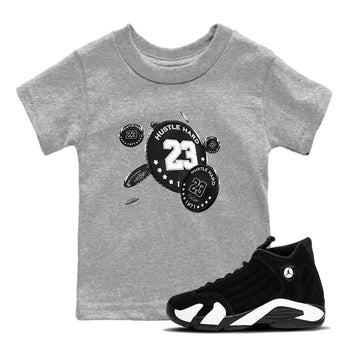 14s Panda shirt to match jordans Coin Drop sneaker tees Air Jordan 14 Panda SNRT Sneaker Release Tees Baby Toddler Heather Grey 1 T-Shirt