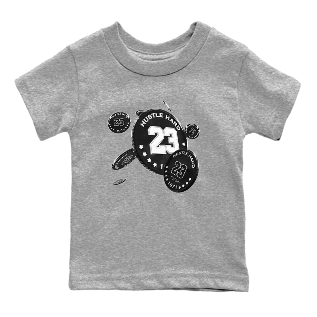 14s Panda shirt to match jordans Coin Drop sneaker tees Air Jordan 14 Panda SNRT Sneaker Release Tees Baby Toddler Heather Grey 2 T-Shirt