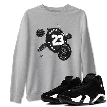 14s Panda shirt to match jordans Coin Drop sneaker tees Air Jordan 14 Panda SNRT Sneaker Release Tees Unisex Heather Grey 1 T-Shirt