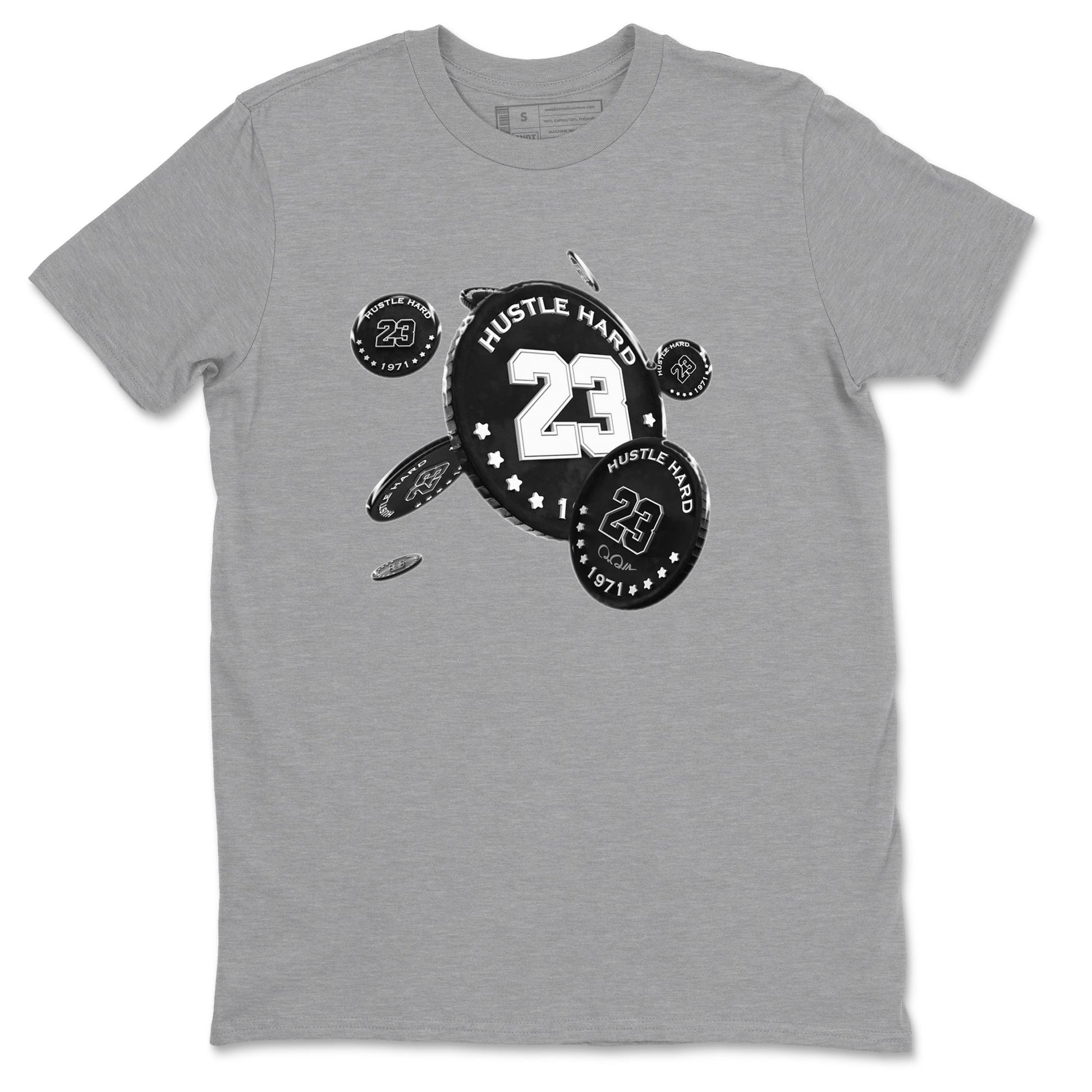 14s Panda shirt to match jordans Coin Drop sneaker tees Air Jordan 14 Panda SNRT Sneaker Release Tees Unisex Heather Grey 2 T-Shirt