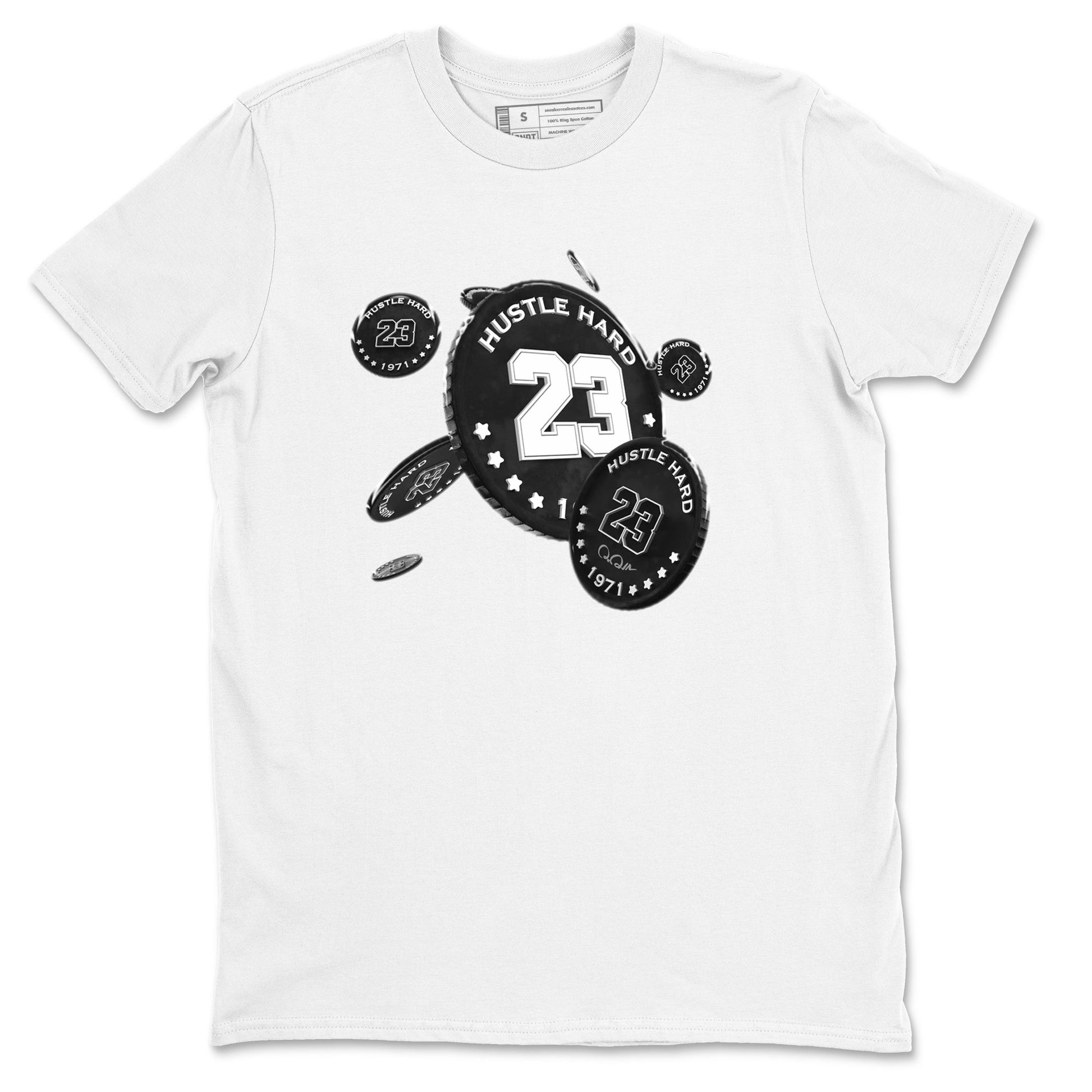 14s Panda shirt to match jordans Coin Drop sneaker tees Air Jordan 14 Panda SNRT Sneaker Release Tees Unisex White 2 T-Shirt