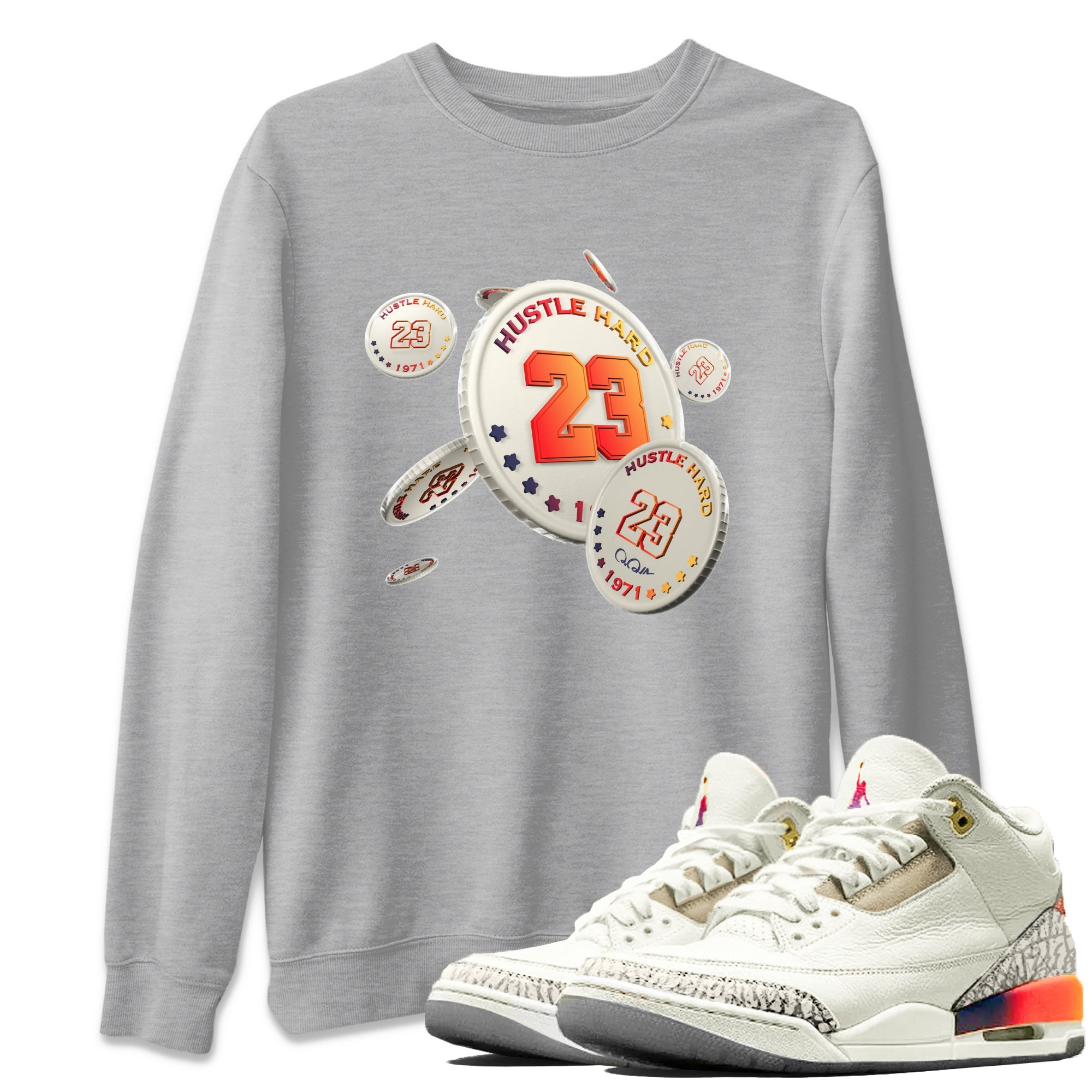 Air Jordan 3 J Balvin shirt to match jordans Coin Drop sneaker tees AJ3 Balvin  SNRT Sneaker Release Tees LGBTQ Gay Pride T-Shirt Unisex Heather Grey 1 T-Shirt