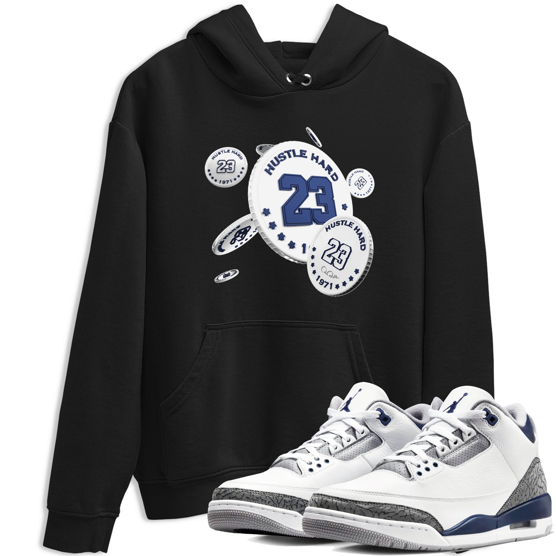 3s Midnight Navy shirt to match jordans Coin Drop sneaker tees AJ3 Midnight Navy SNRT Sneaker Release Tees unisex cotton Black 1 crew neck shirt