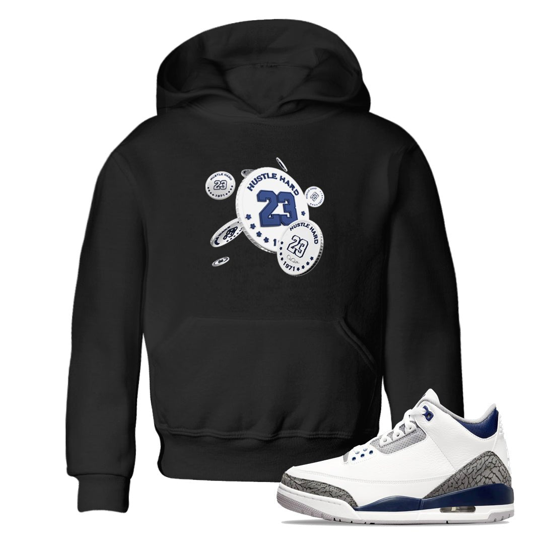 3s Midnight Navy shirt to match jordans Coin Drop sneaker tees AJ3 Midnight Navy SNRT sneaker release tees baby toddler Black 1 cotton Shirt