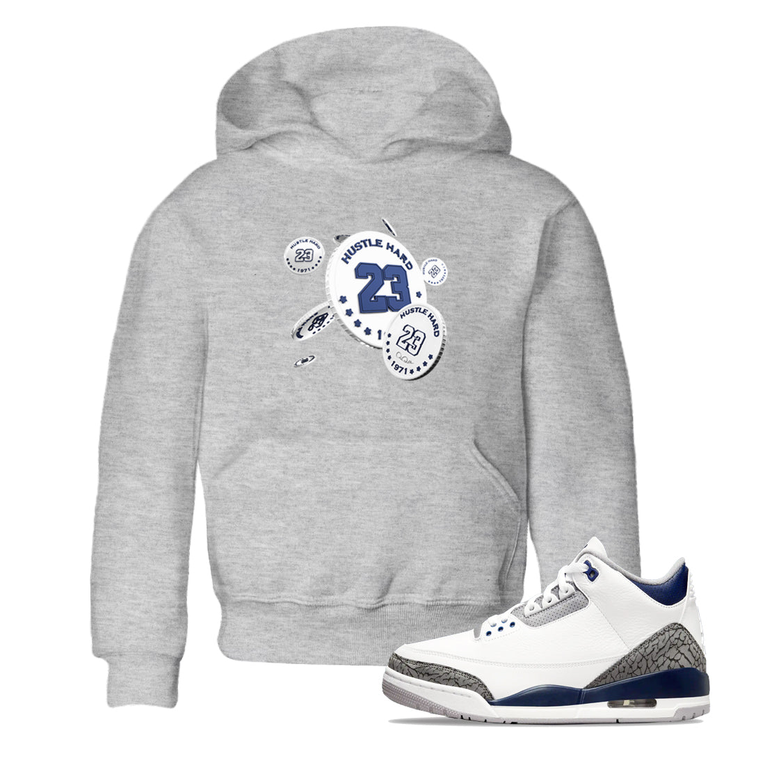 3s Midnight Navy shirt to match jordans Coin Drop sneaker tees AJ3 Midnight Navy SNRT sneaker release tees baby toddler Heather Grey 1 cotton Shirt