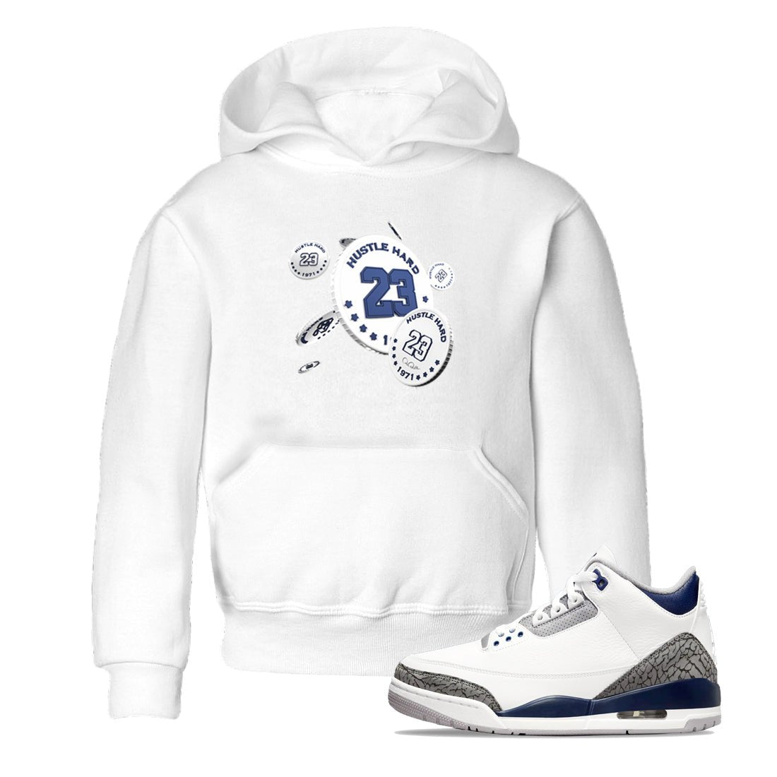 3s Midnight Navy shirt to match jordans Coin Drop sneaker tees AJ3 Midnight Navy SNRT sneaker release tees baby toddler White 1 cotton Shirt