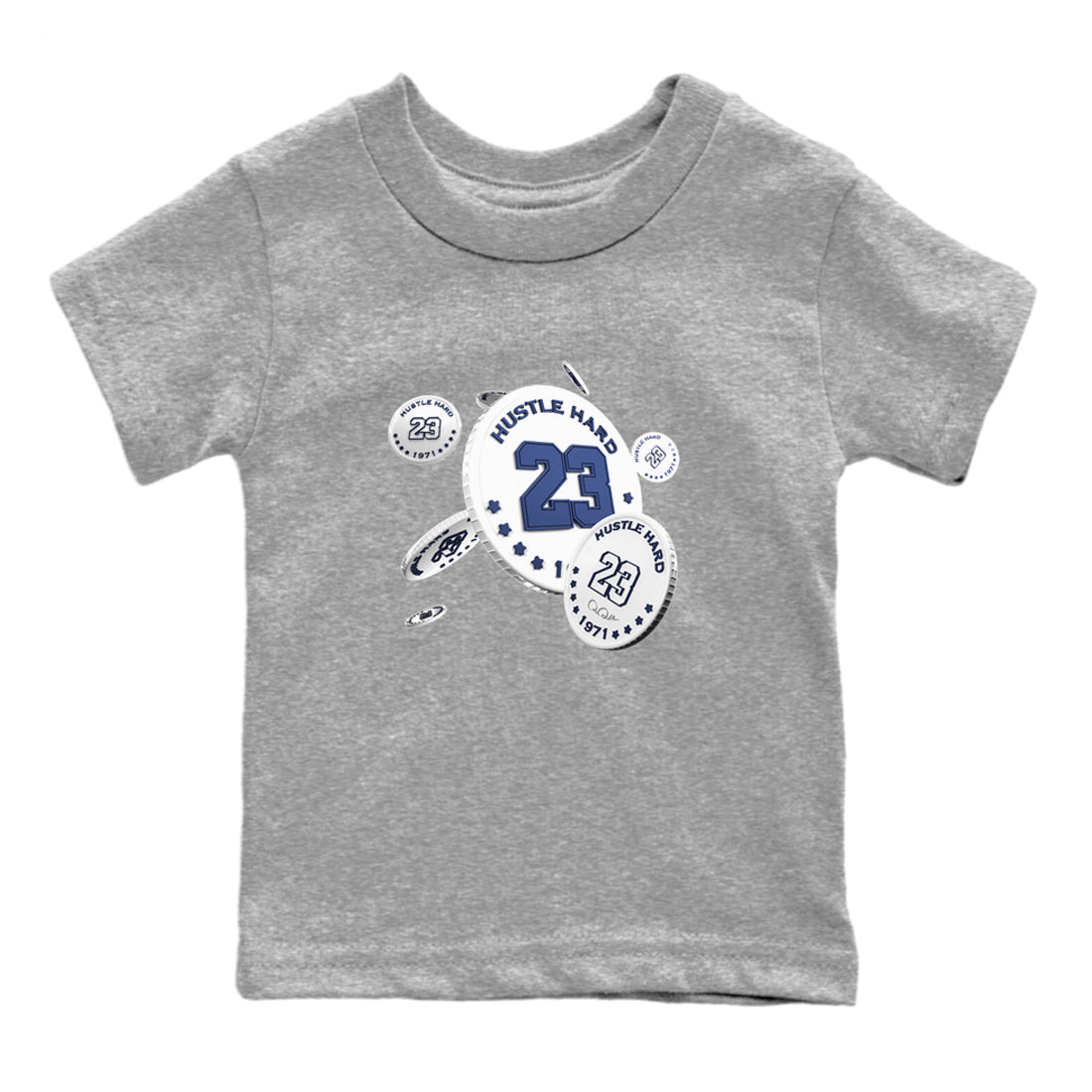 3s Midnight Navy shirt to match jordans Coin Drop sneaker tees AJ3 Midnight Navy SNRT sneaker release tees baby toddler Heather Grey 2 cotton Shirt