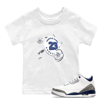 3s Midnight Navy shirt to match jordans Coin Drop sneaker tees AJ3 Midnight Navy SNRT sneaker release tees baby toddler White 1 cotton Shirt