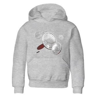 Air Jordan 3 White Cement Sneaker Match Tees Coin Drop Sneaker Tees AJ3 White Cement Sneaker Release Tees Kids Shirts Heather Grey 2