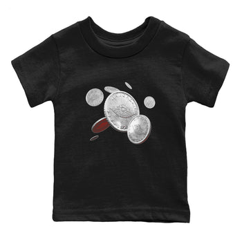 Air Jordan 3 White Cement Sneaker Match Tees Coin Drop Sneaker Tees AJ3 White Cement Sneaker Release Tees Kids Shirts Black 2
