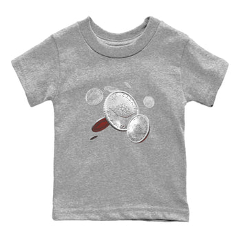 Air Jordan 3 White Cement Sneaker Match Tees Coin Drop Sneaker Tees AJ3 White Cement Sneaker Release Tees Kids Shirts Heather Grey 2