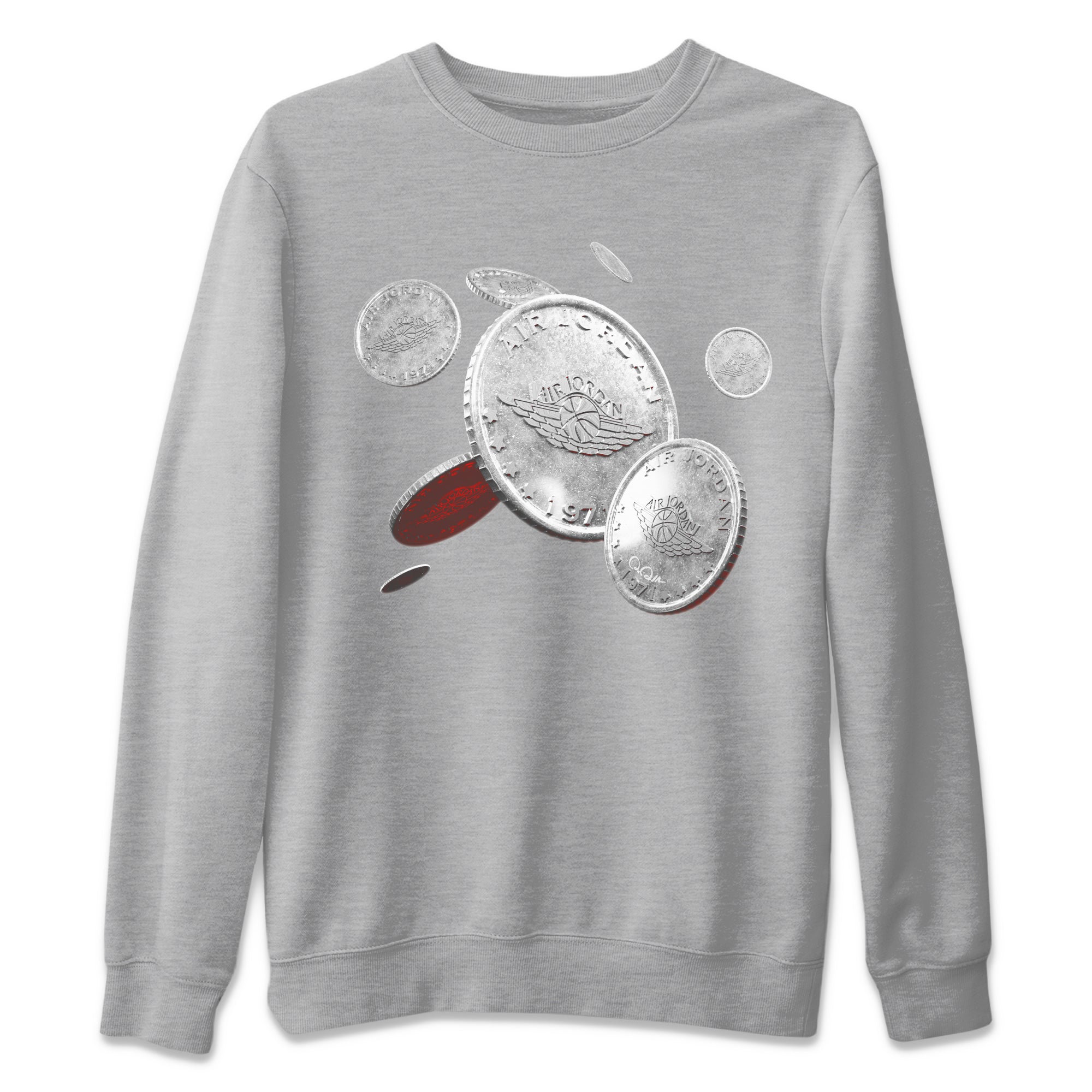 Air Jordan 3 White Cement Sneaker Match Tees Coin Drop Sneaker Tees AJ3 White Cement Sneaker Release Tees Unisex Shirts Heather Grey 2