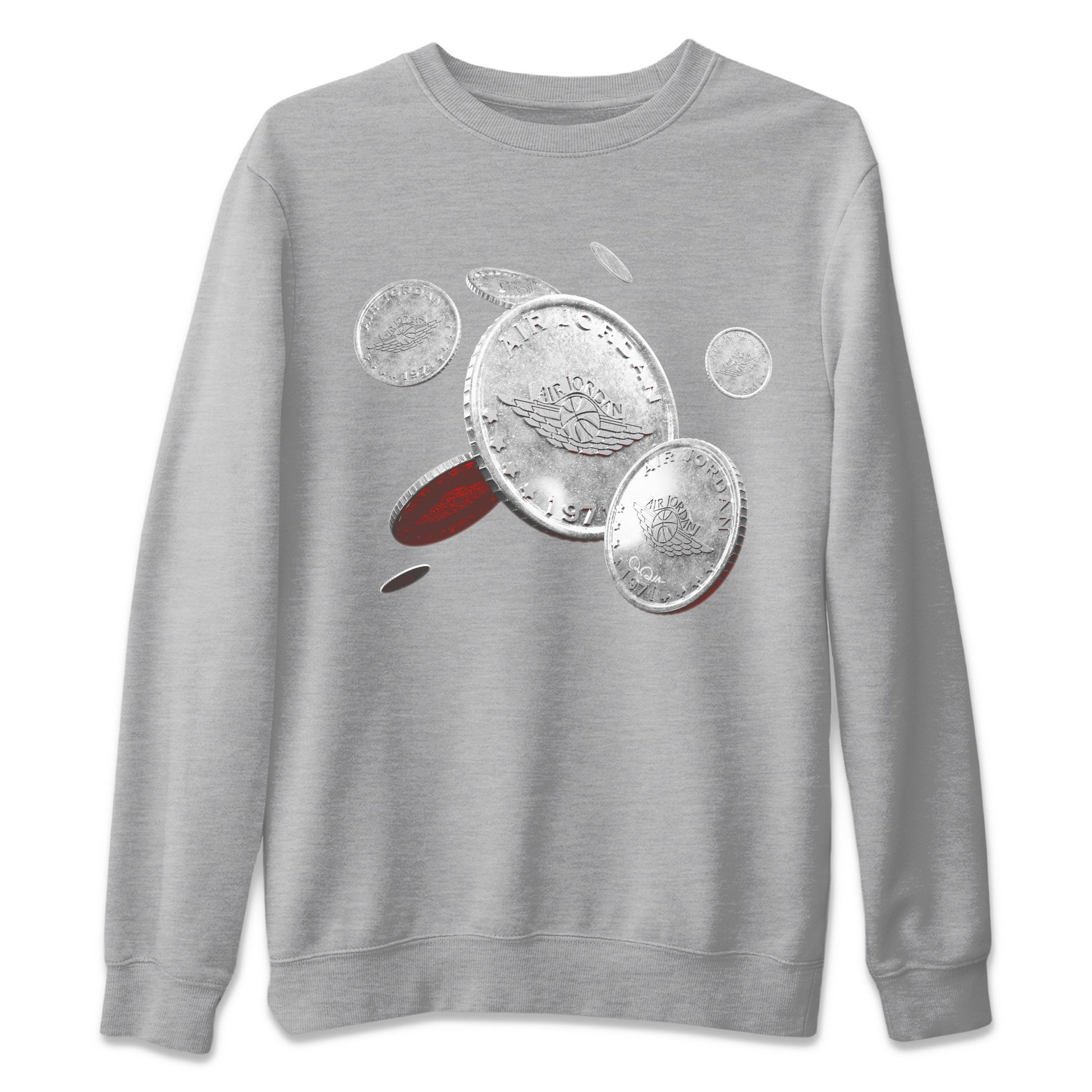 Air Jordan 3 White Cement Sneaker Match Tees Coin Drop Sneaker Tees AJ3 White Cement Sneaker Release Tees Unisex Shirts Heather Grey 2