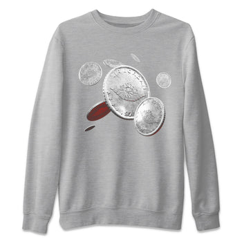 Air Jordan 3 White Cement Sneaker Match Tees Coin Drop Sneaker Tees AJ3 White Cement Sneaker Release Tees Unisex Shirts Heather Grey 2