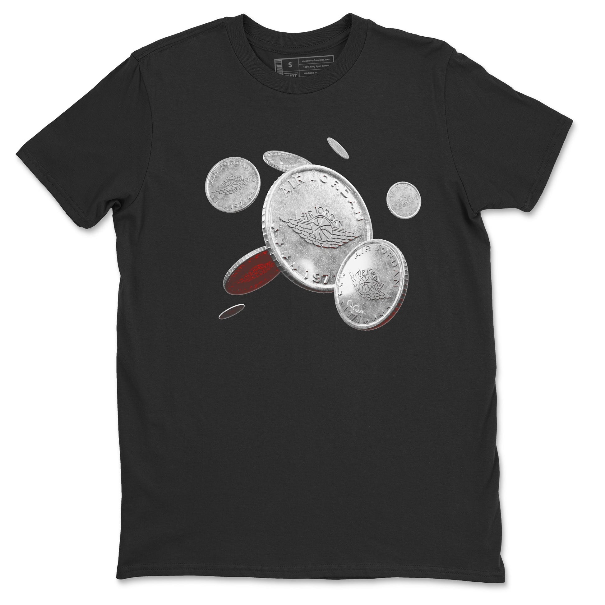 Air Jordan 3 White Cement Sneaker Match Tees Coin Drop Sneaker Tees AJ3 White Cement Sneaker Release Tees Unisex Shirts Black 2