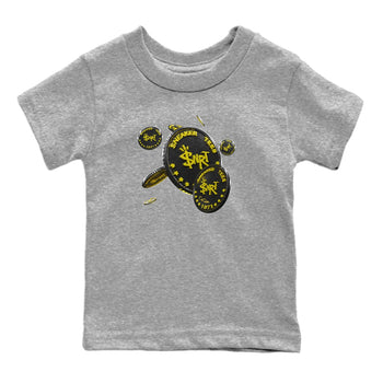 Air Jordan 4 Thunder Sneaker Match Tees Coin Drop Sneaker Tees AJ4 Thunder Jumpman Sneaker Release Tees Kids Shirts Heather Grey 2
