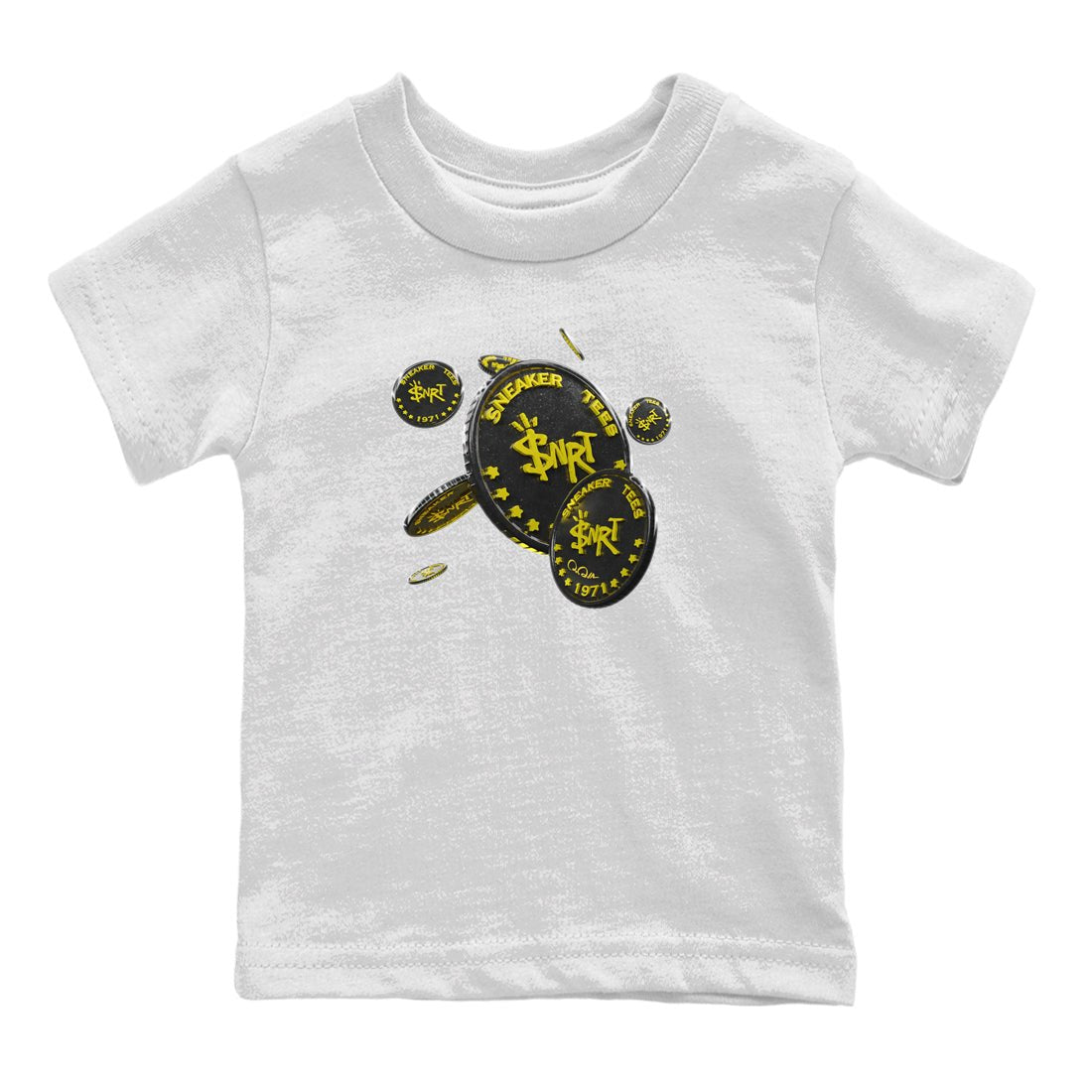 Air Jordan 4 Thunder Sneaker Match Tees Coin Drop Sneaker Tees AJ4 Thunder Jumpman Sneaker Release Tees Kids Shirts White 2