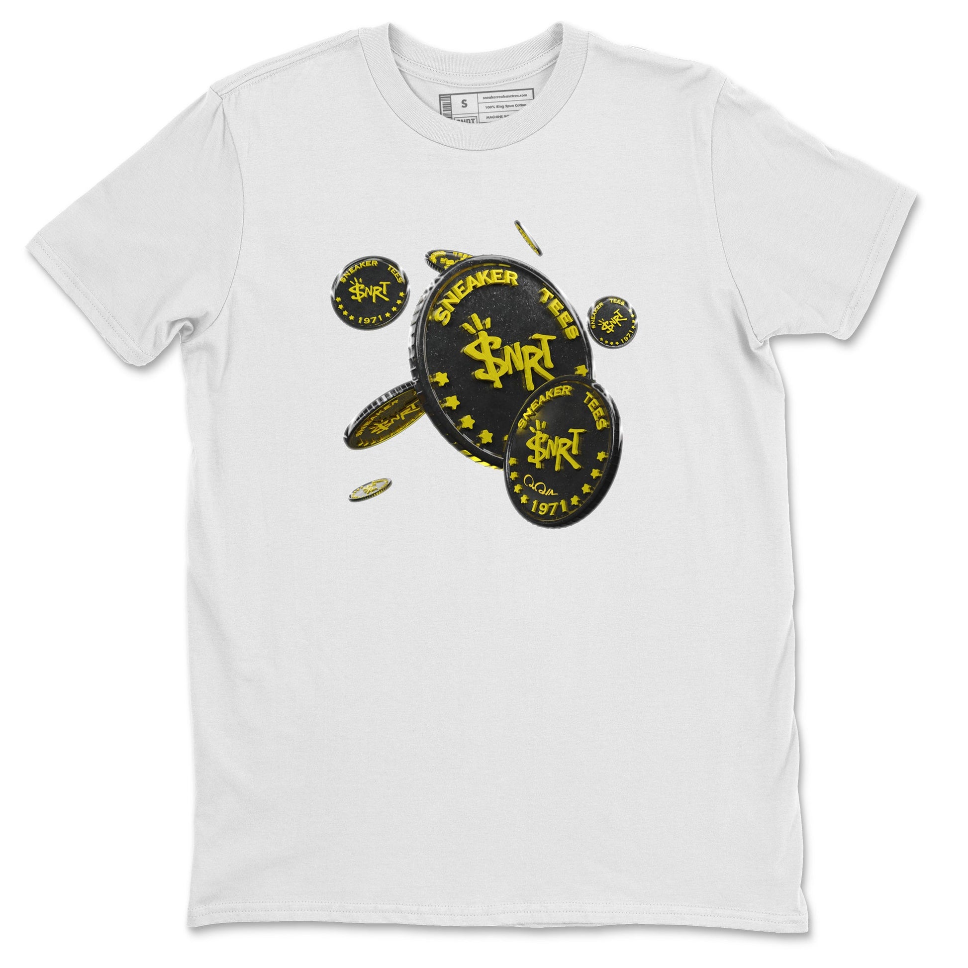 Air Jordan 4 Thunder Sneaker Match Tees Coin Drop Sneaker Tees AJ4 Thunder Jumpman Sneaker Release Tees Unisex Shirts White 2