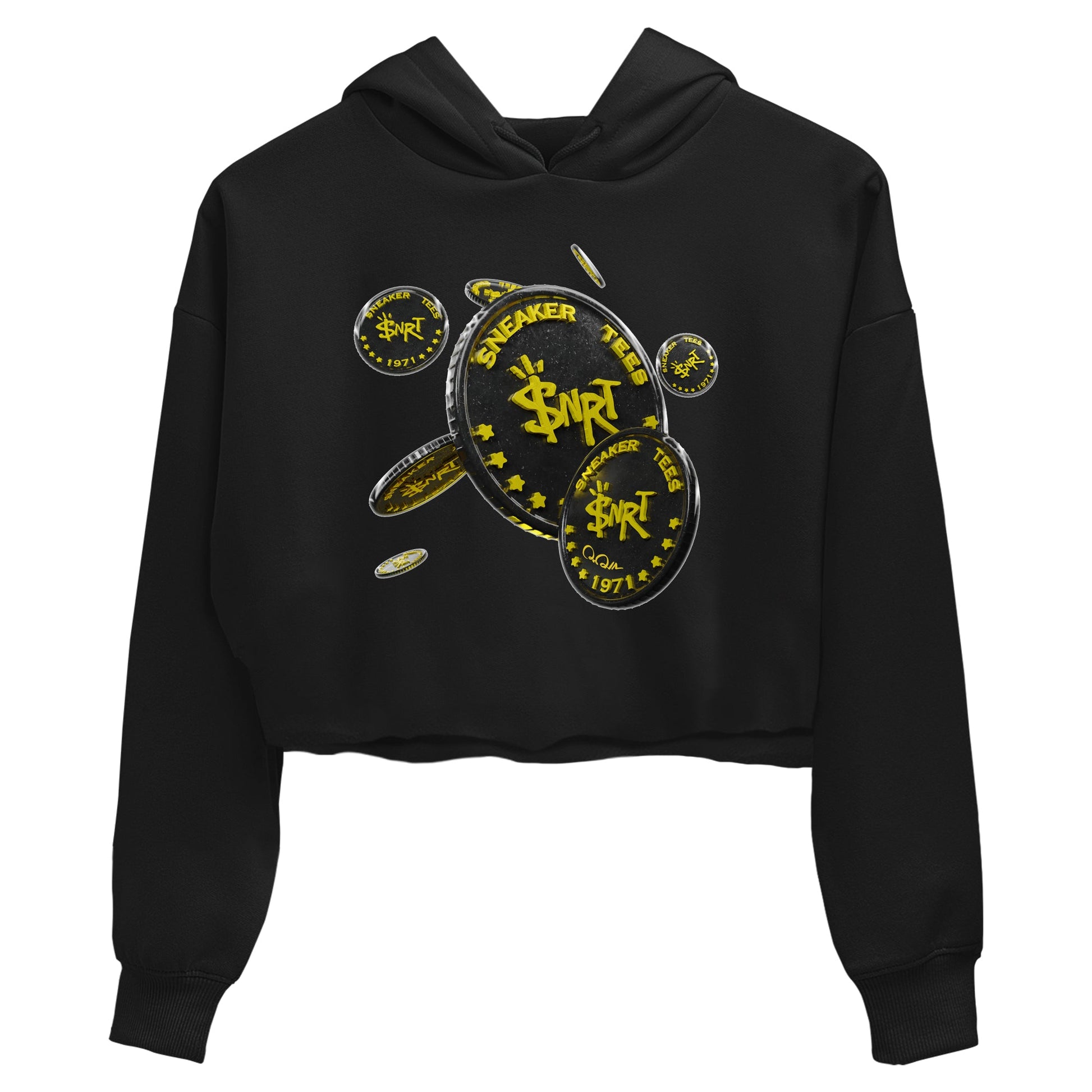 Air Jordan 4 Thunder Sneaker Match Tees Coin Drop Sneaker Tees AJ4 Thunder Jumpman Sneaker Release Tees Women's Shirts Black 2
