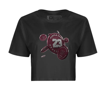Air Jordan 5 Burgundy Sneaker Match Tees Coin Drop Sneaker Tees AJ5 Burgundy Sneaker Release Tees Women's Shirts Black 2