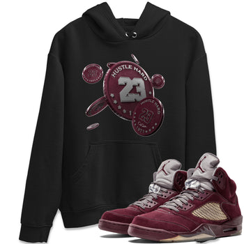 Air Jordan 5 Burgundy Sneaker Match Tees Coin Drop Sneaker Tees AJ5 Burgundy Sneaker Release Tees Unisex Shirts Black 1