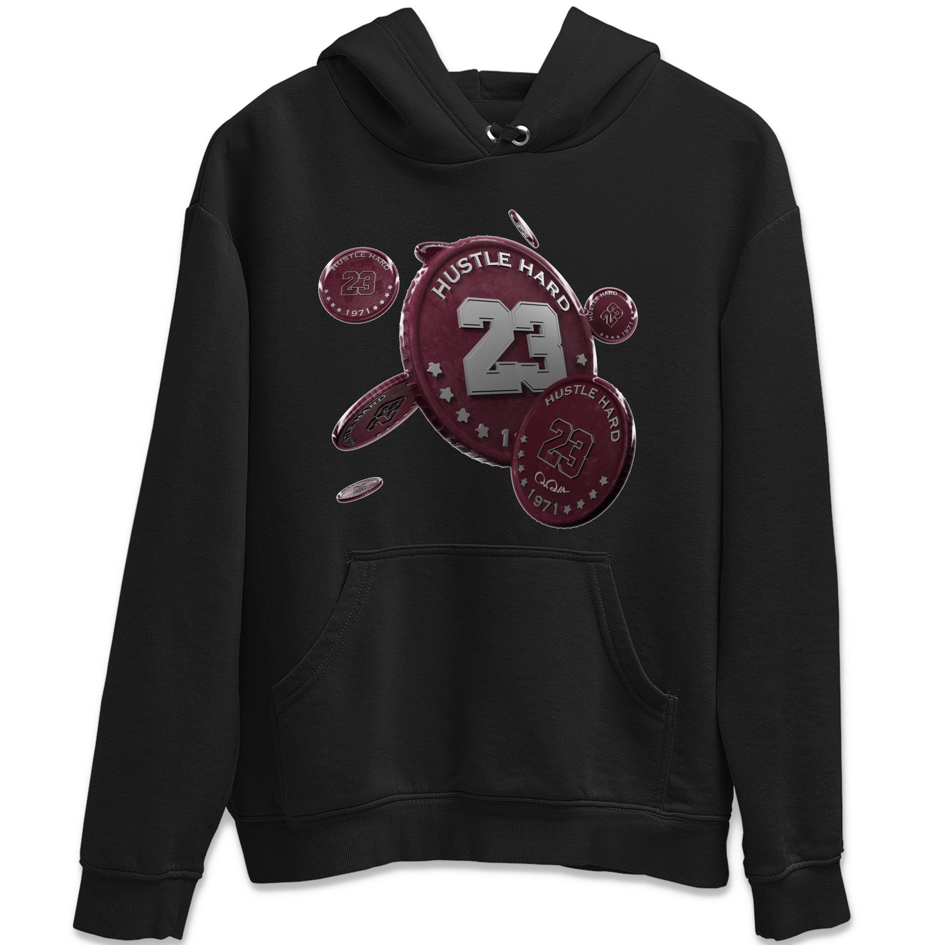 Air Jordan 5 Burgundy Sneaker Match Tees Coin Drop Sneaker Tees AJ5 Burgundy Sneaker Release Tees Unisex Shirts Black 2