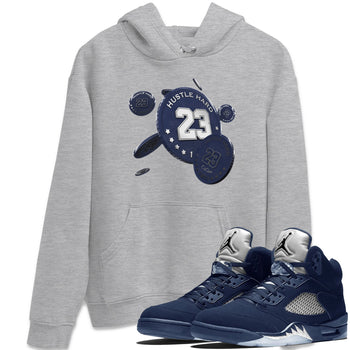Air Jordan 5 Georgetown Sneaker Match Tees Coin Drop Sneaker Tees AJ5 Georgetown Sneaker Release Tees Unisex Shirts Heather Grey 1