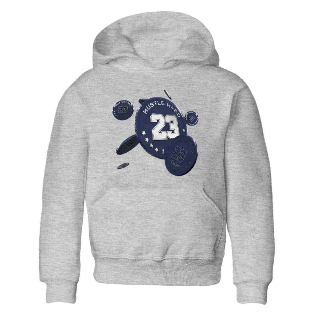 Air Jordan 5 Georgetown Sneaker Match Tees Coin Drop Sneaker Tees AJ5 Georgetown Sneaker Release Tees Kids Shirts Heather Grey 2