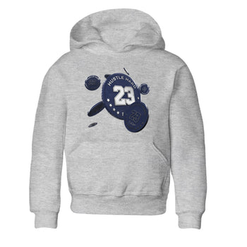 Air Jordan 5 Georgetown Sneaker Match Tees Coin Drop Sneaker Tees AJ5 Georgetown Sneaker Release Tees Kids Shirts Heather Grey 2
