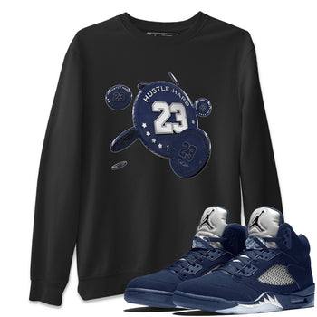 Air Jordan 5 Georgetown Sneaker Match Tees Coin Drop Sneaker Tees AJ5 Georgetown Sneaker Release Tees Unisex Shirts Black 1