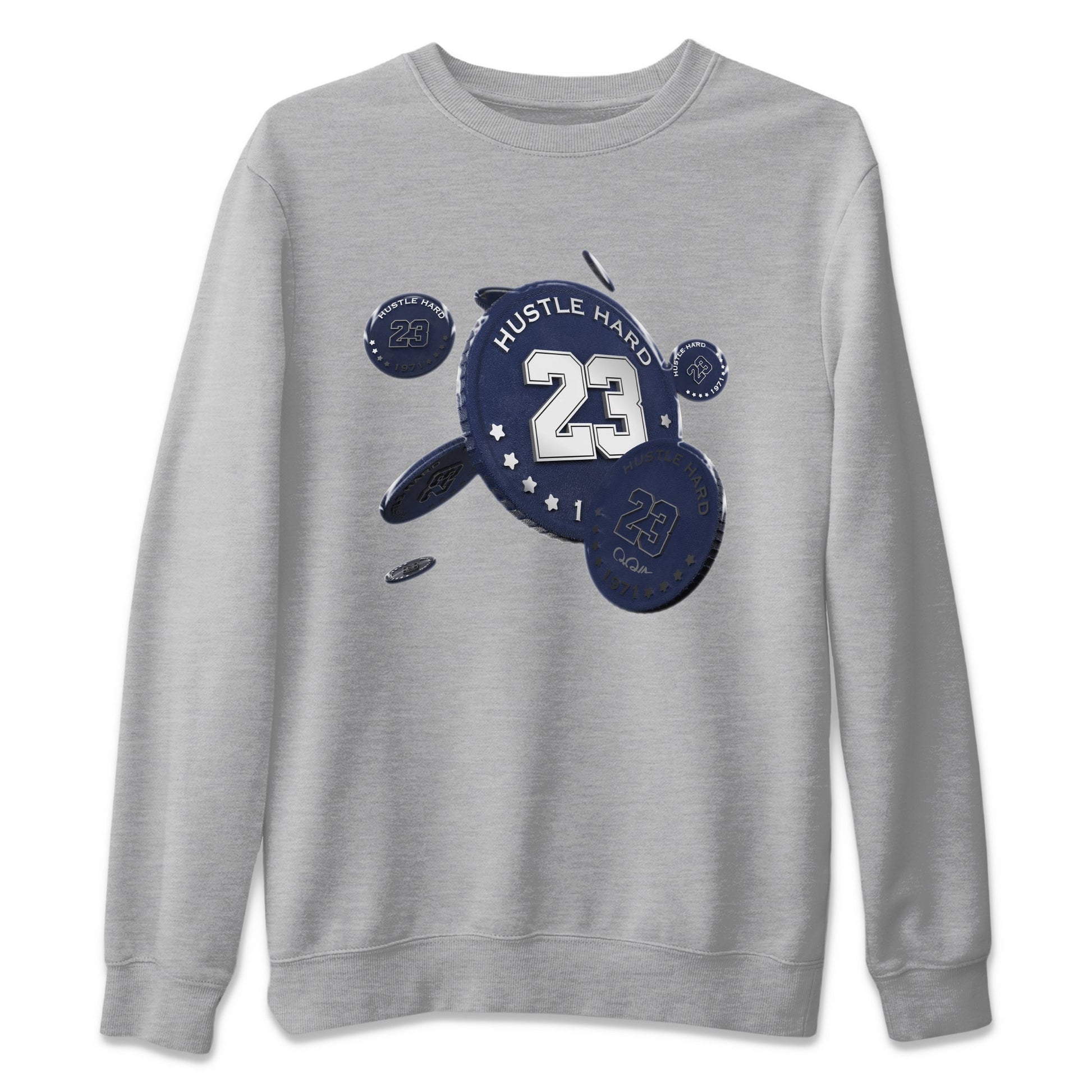 Air Jordan 5 Georgetown Sneaker Match Tees Coin Drop Sneaker Tees AJ5 Georgetown Sneaker Release Tees Unisex Shirts Heather Grey 2