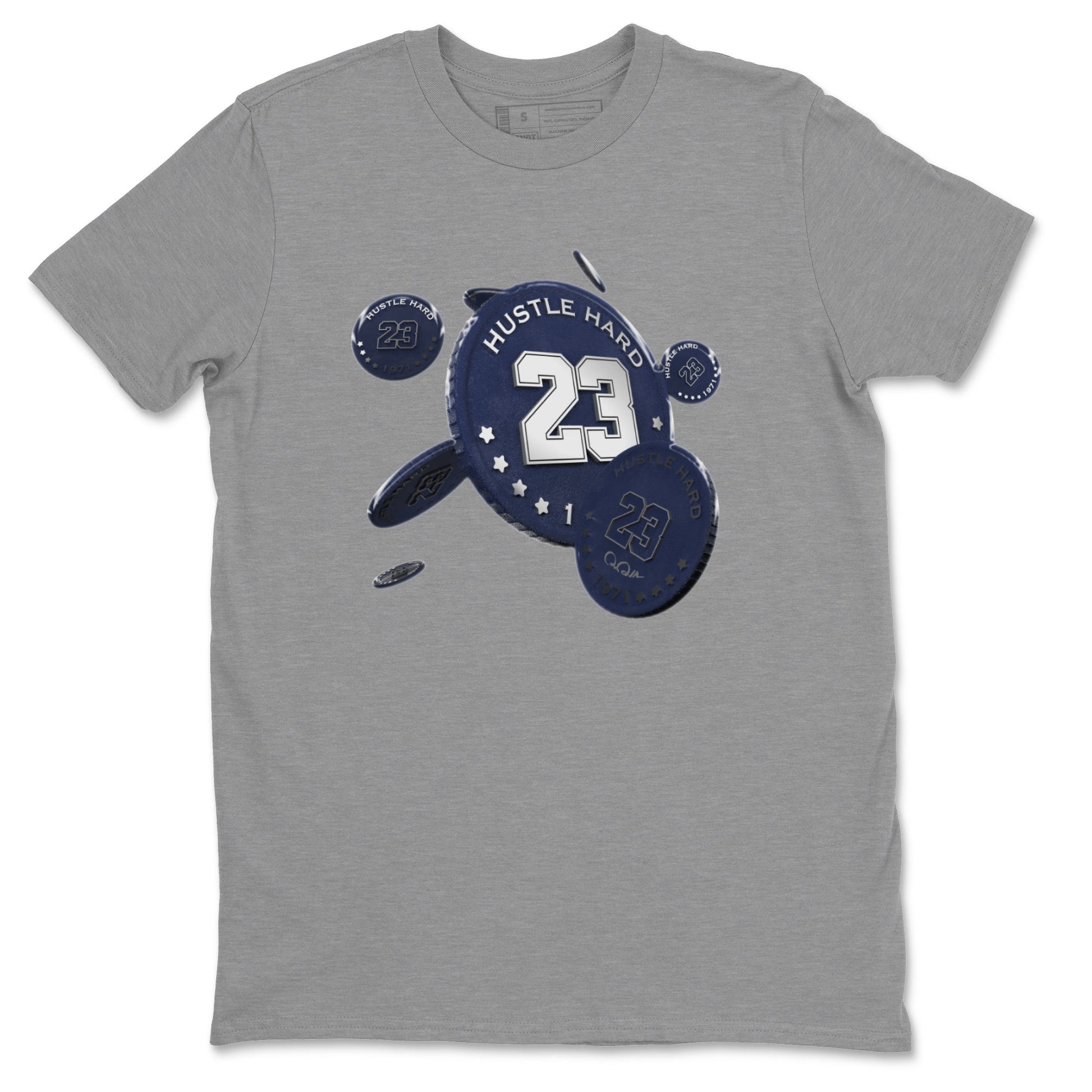 Air Jordan 5 Georgetown Sneaker Match Tees Coin Drop Sneaker Tees AJ5 Georgetown Sneaker Release Tees Unisex Shirts Heather Grey 2
