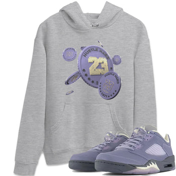 Air Jordan 5 Indigo Haze Sneaker Match Tees Coin Drop Sneaker Tees AJ5 Indigo Haze Sneaker Release Tees Unisex Shirts Heather Grey 1