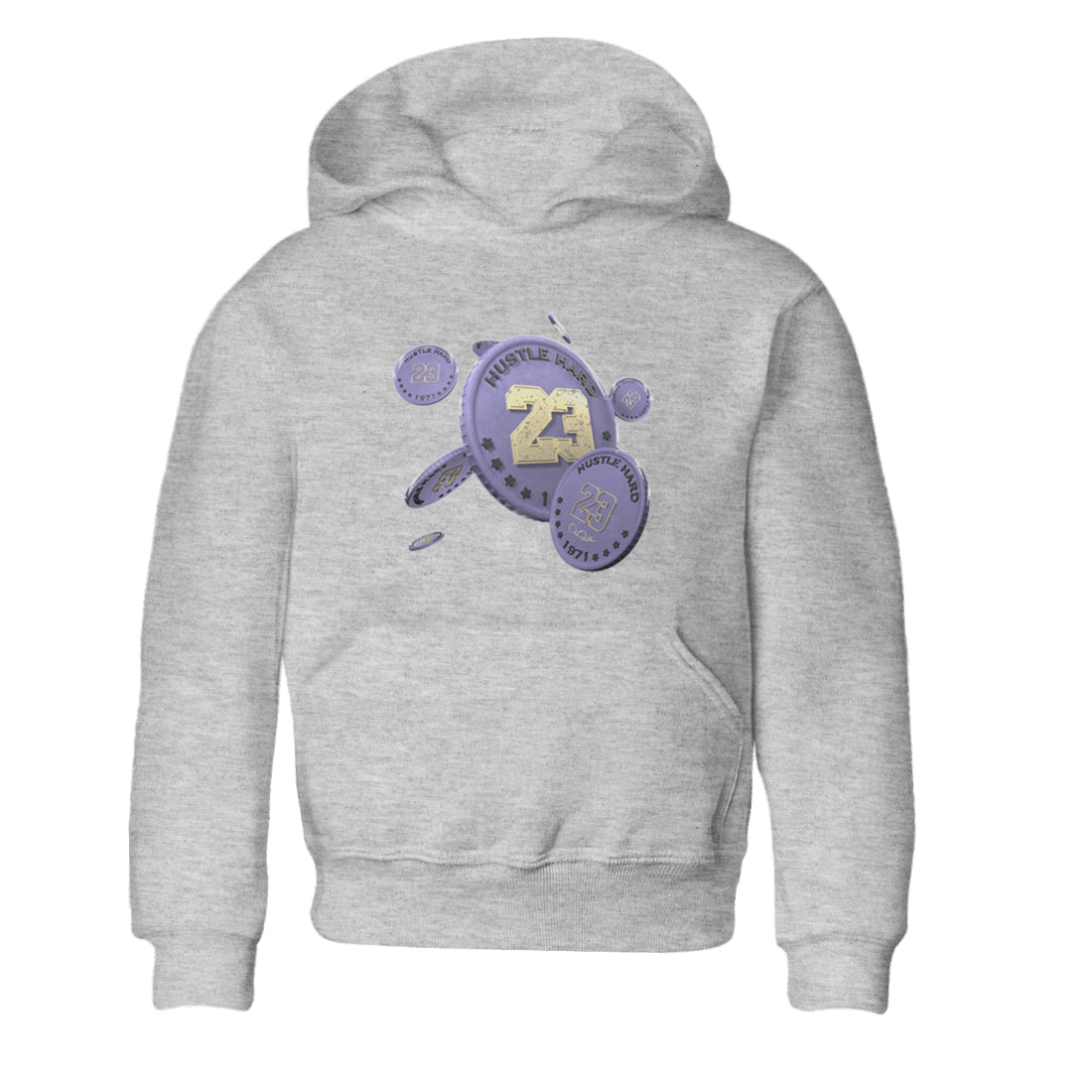 Air Jordan 5 Indigo Haze Sneaker Match Tees Coin Drop Sneaker Tees AJ5 Indigo Haze Sneaker Release Tees Kids Shirts Heather Grey 2