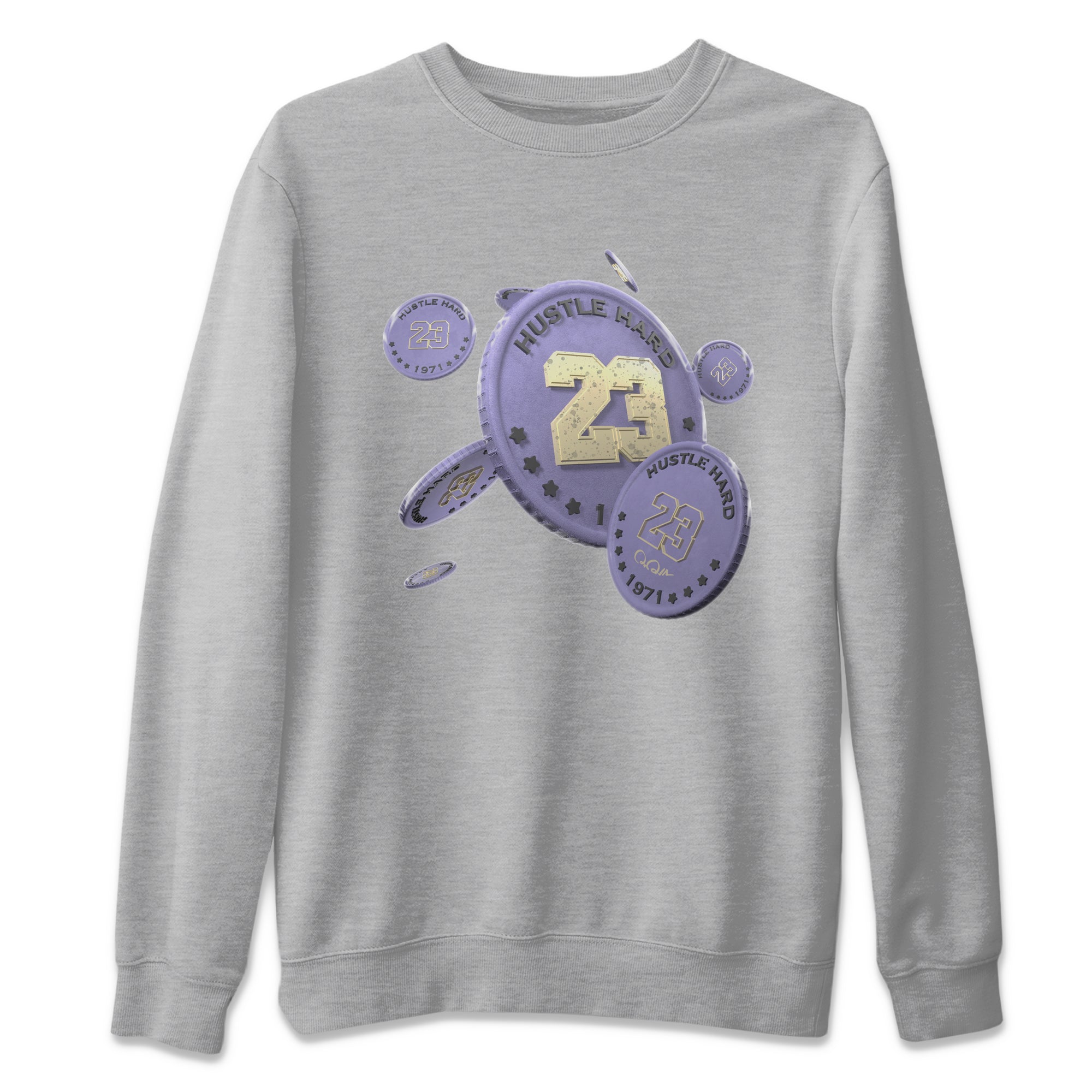 Air Jordan 5 Indigo Haze Sneaker Match Tees Coin Drop Sneaker Tees AJ5 Indigo Haze Sneaker Release Tees Unisex Shirts Heather Grey 2