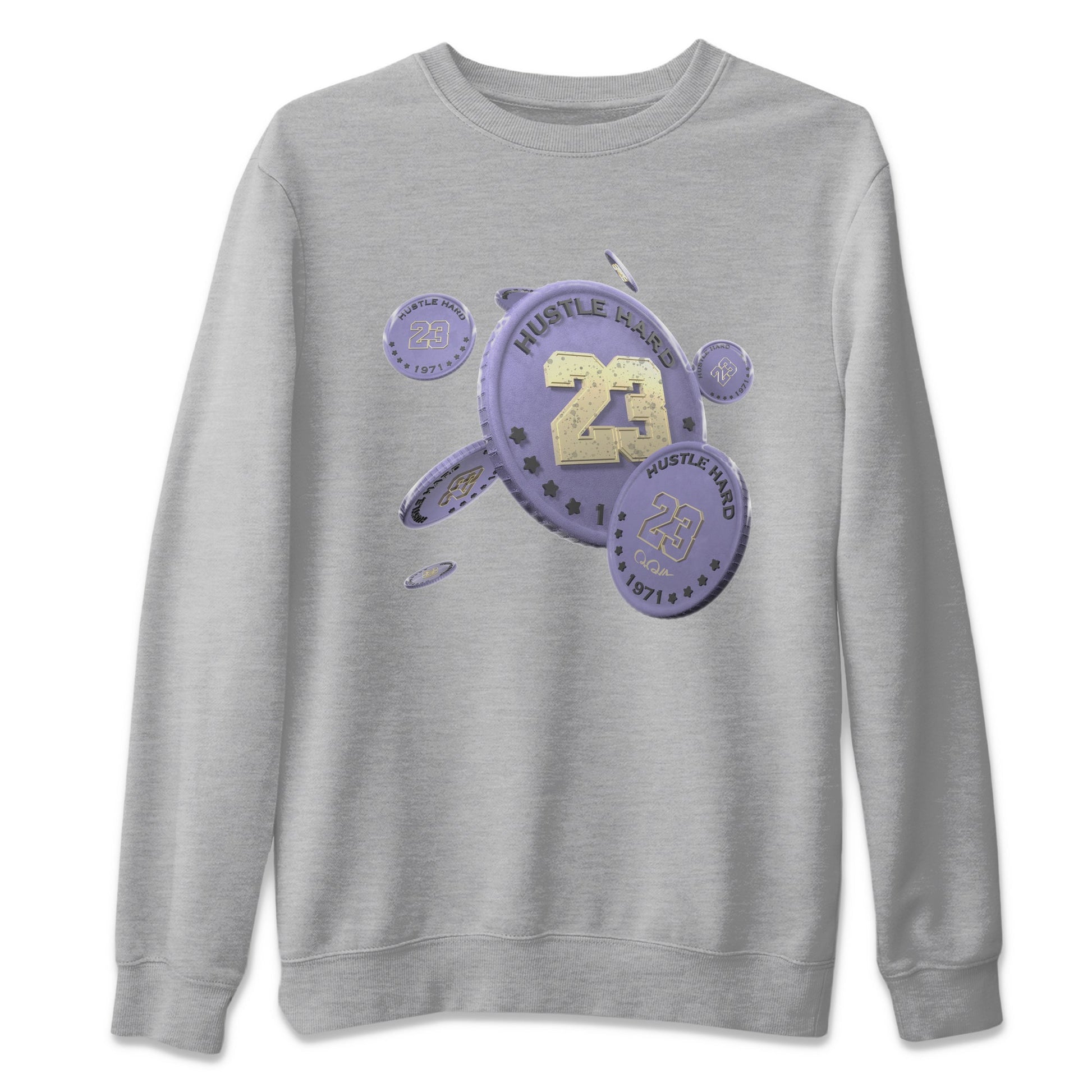 Air Jordan 5 Indigo Haze Sneaker Match Tees Coin Drop Sneaker Tees AJ5 Indigo Haze Sneaker Release Tees Unisex Shirts Heather Grey 2
