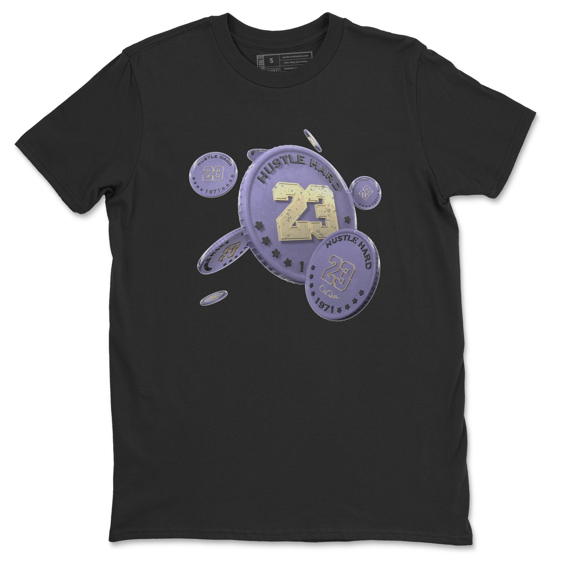 Air Jordan 5 Indigo Haze Sneaker Match Tees Coin Drop Sneaker Tees AJ5 Indigo Haze Sneaker Release Tees Unisex Shirts Black 2