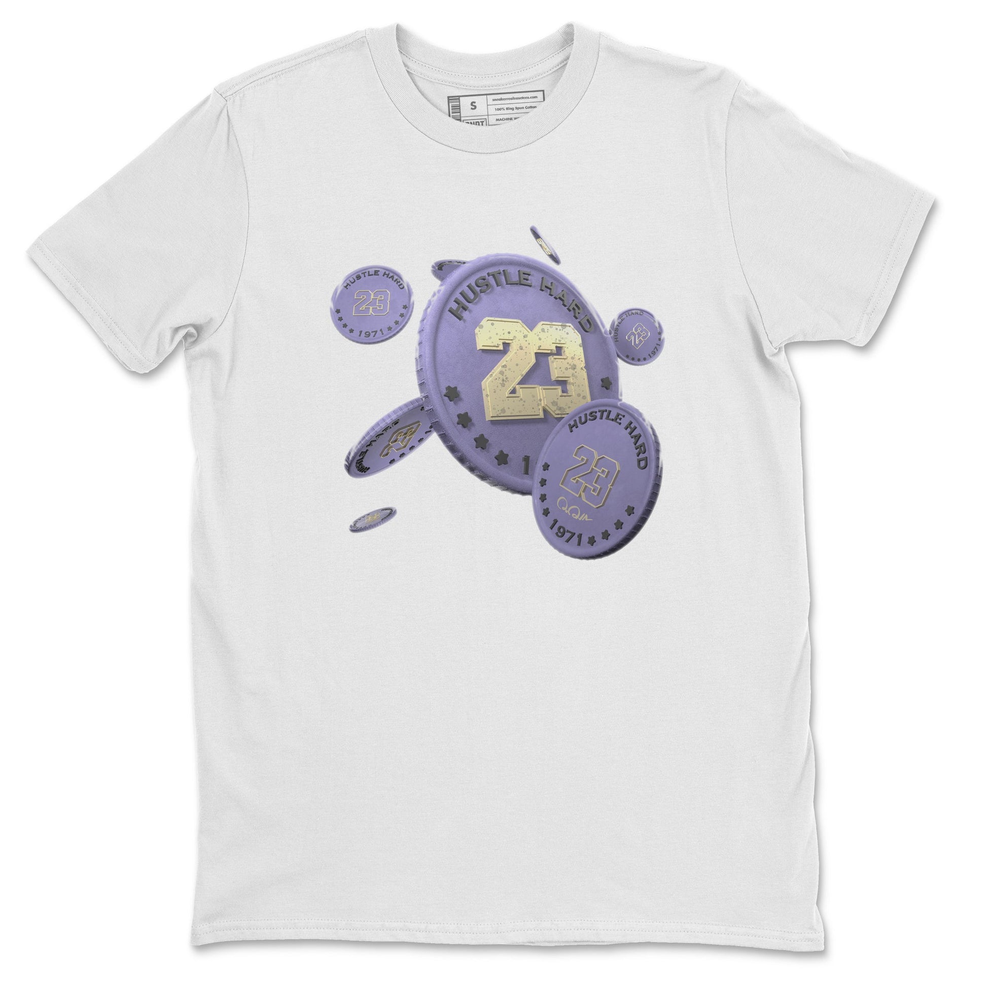 Air Jordan 5 Indigo Haze Sneaker Match Tees Coin Drop Sneaker Tees AJ5 Indigo Haze Sneaker Release Tees Unisex Shirts White 2