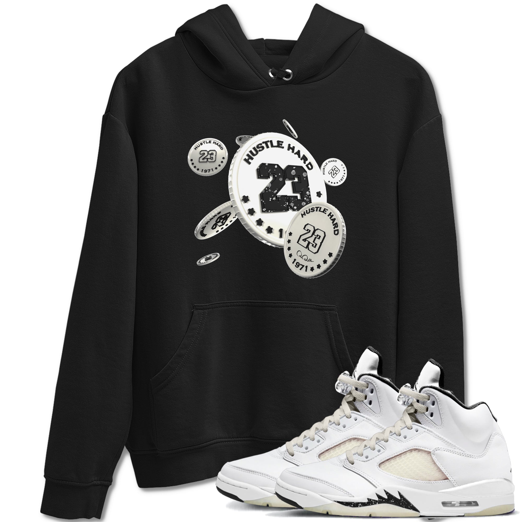 5s Sail shirt to match jordans Coin Drop sneaker tees Air Jordan 5 Sail SNRT Sneaker Release Tees unisex cotton Black 1 crew neck shirt