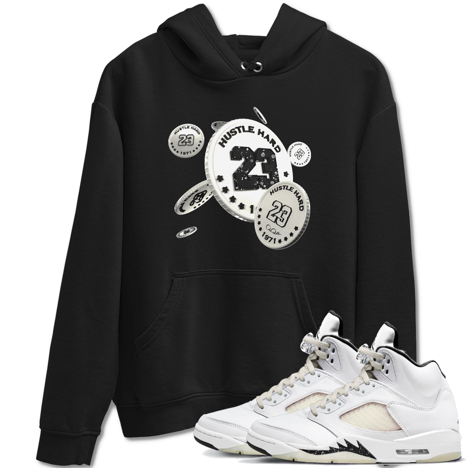 5s Sail shirt to match jordans Coin Drop sneaker tees Air Jordan 5 Sail SNRT Sneaker Release Tees unisex cotton Black 1 crew neck shirt