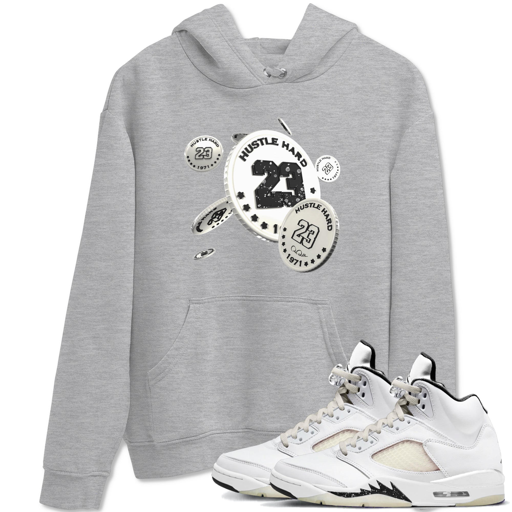 5s Sail shirt to match jordans Coin Drop sneaker tees Air Jordan 5 Sail SNRT Sneaker Release Tees unisex cotton Heather Grey 1 crew neck shirt