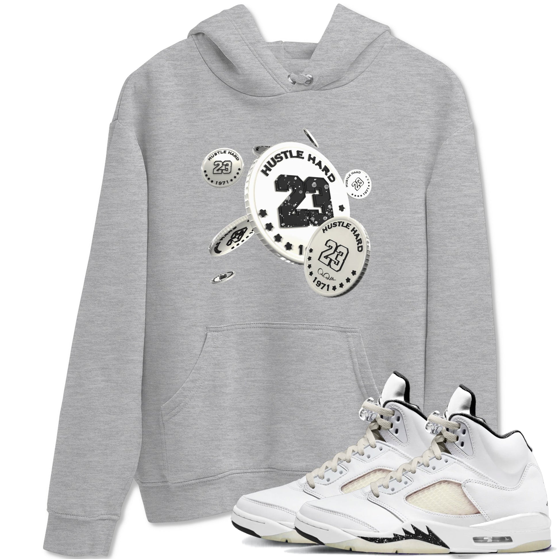 5s Sail shirt to match jordans Coin Drop sneaker tees Air Jordan 5 Sail SNRT Sneaker Release Tees unisex cotton Heather Grey 1 crew neck shirt