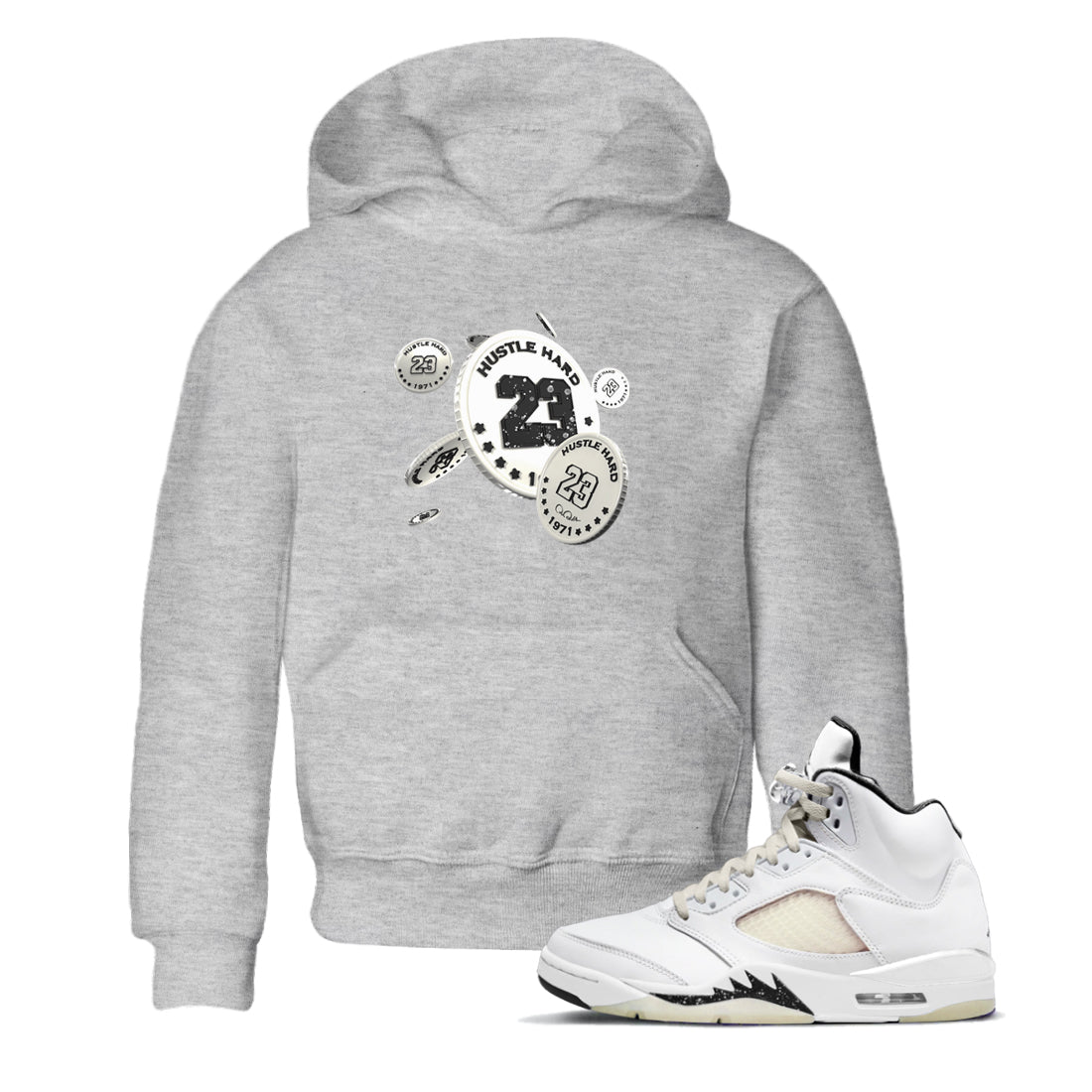 5s Sail shirt to match jordans Coin Drop sneaker tees Air Jordan 5 Sail SNRT sneaker release tees baby toddler Heather Grey 1 cotton Shirt