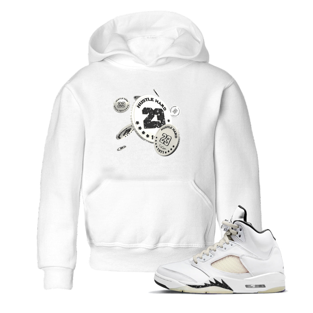 5s Sail shirt to match jordans Coin Drop sneaker tees Air Jordan 5 Sail SNRT sneaker release tees baby toddler White 1 cotton Shirt