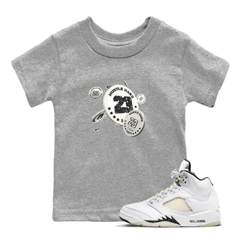5s Sail shirt to match jordans Coin Drop sneaker tees Air Jordan 5 Sail SNRT sneaker release tees baby toddler Heather Grey 1 cotton Shirt