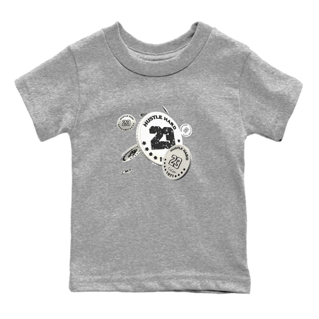 5s Sail shirt to match jordans Coin Drop sneaker tees Air Jordan 5 Sail SNRT sneaker release tees baby toddler Heather Grey 2 cotton Shirt