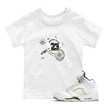 5s Sail shirt to match jordans Coin Drop sneaker tees Air Jordan 5 Sail SNRT sneaker release tees baby toddler White 1 cotton Shirt