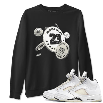 5s Sail shirt to match jordans Coin Drop sneaker tees Air Jordan 5 Sail SNRT Sneaker Release Tees unisex cotton Black 1 crew neck shirt