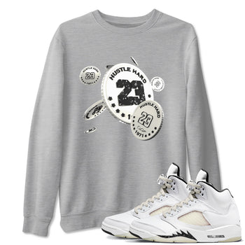 5s Sail shirt to match jordans Coin Drop sneaker tees Air Jordan 5 Sail SNRT Sneaker Release Tees unisex cotton Heather Grey 1 crew neck shirt