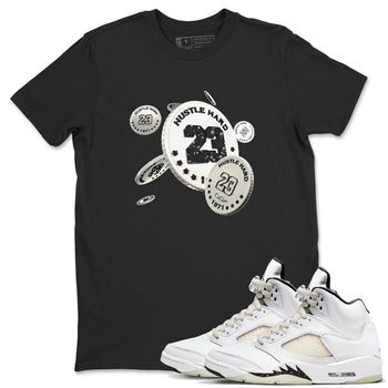 5s Sail shirt to match jordans Coin Drop sneaker tees Air Jordan 5 Sail SNRT Sneaker Release Tees unisex cotton Black 1 crew neck shirt